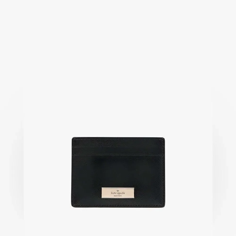 New! Kate Spade Kenzie Black Saffiano Boxed Small Cardholder NWT MSRP $99